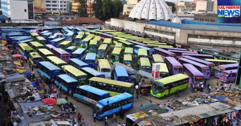 An undated aerial view of PSVs parked at the OTC Bus Station in Nairobi.