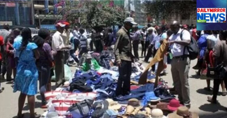 Kenyans trekking along Moi Avenue in Nairobi Central Business District (CBD).