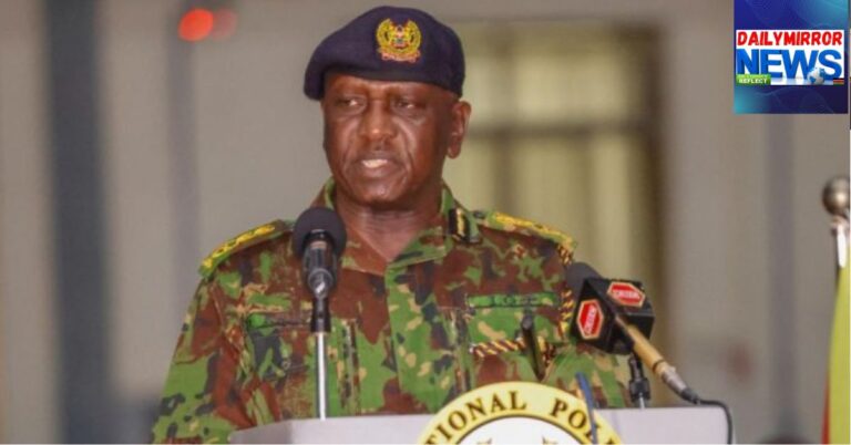 Inspector General of Police Douglas Kanja during the welcoming of the last deployment of Kenyan police officers to Haiti on April 29, 2026.