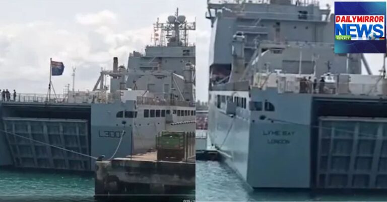 screengrab of the Royal Navy ship Lyme Bay that docked in Mombasa port