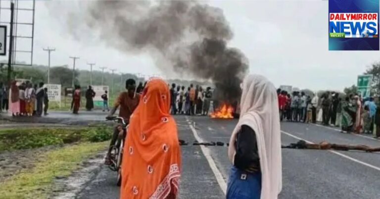 Huge fire along the Sololo-Moyale Highway after protests erupted on May 10, 2026