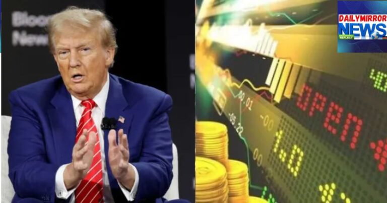 Collage of U.S. President Donald Trump and a Trading chart