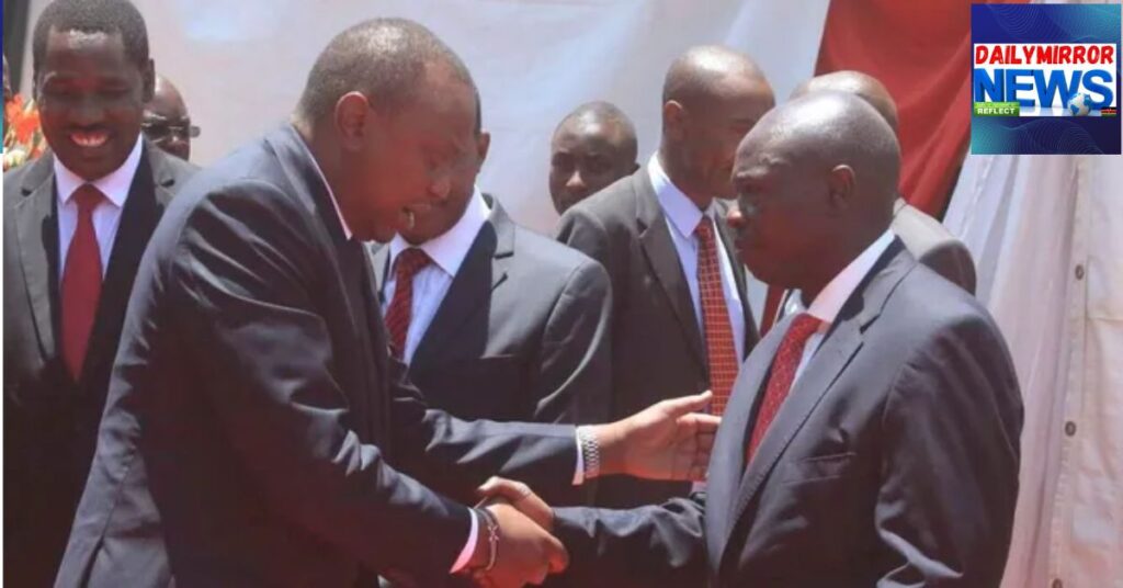 Former President Uhuru Kenyatta and ex DP Rigathi Gachagua at a past event.