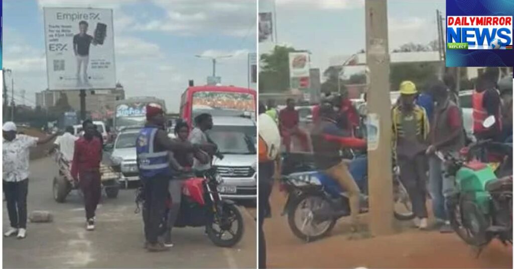 Traffic Disruption as Bodaboda Block Ngong Road Near Talanta Stadium After Accident